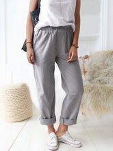Load image into Gallery viewer, New style solid color casual elastic high waist straight trousers women
