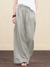 Load image into Gallery viewer, Women&#39;s solid color  linen loose wide-leg pants
