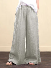 Load image into Gallery viewer, Women&#39;s solid color  linen loose wide-leg pants
