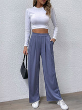 Load image into Gallery viewer, Women&#39;s Solid Color Soft Blend Wide-leg Pants
