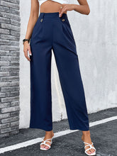 Load image into Gallery viewer, Women&#39;s Solid Color Wide Leg Linen Pants
