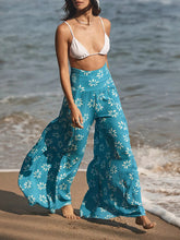 Load image into Gallery viewer, Women&#39;s printed loose casual holiday wind strappy wide-leg pants
