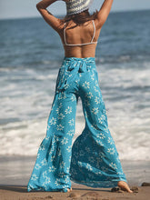 Load image into Gallery viewer, Women&#39;s printed loose casual holiday wind strappy wide-leg pants
