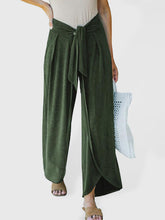 Load image into Gallery viewer, Loose Slacks Belt Knotted Wide-Leg Pants Knitted Trousers
