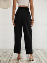 Load image into Gallery viewer, Women&#39;s Solid Color Tie Waist Straight Leg Pants
