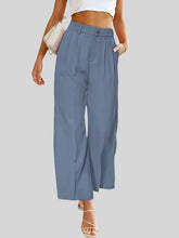 Load image into Gallery viewer, Women&#39;s Casual Wide Leg Dress Pants High Waist Button Down Trousers With Pockets
