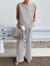Load image into Gallery viewer, Women&#39;s Casual Loose Sleeveless Slit Vest + Pants Set
