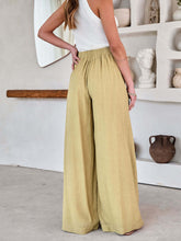 Load image into Gallery viewer, Women&#39;s Solid Color Drawstring Knot Wide Leg Trousers
