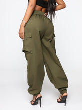 Load image into Gallery viewer, Women&#39;s Casual Multi Pocket Button Fly Straight Cargo Trousers
