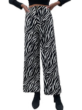 Load image into Gallery viewer, Women&#39;s commuter zebra print wide leg pants
