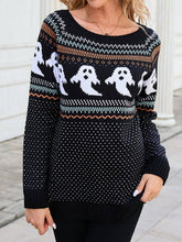 Load image into Gallery viewer, Pullover ghost skull retro sweater for women loose autumn and winter long-sleeved sweater
