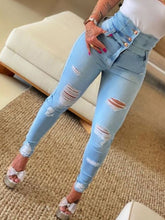 Load image into Gallery viewer, women&#39;s high waist ripped jeans pencil pants
