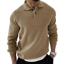 Load image into Gallery viewer, Lapel Sweater Men&#39;s Fashion Urban Slim Long Sleeve Knitted Sweater
