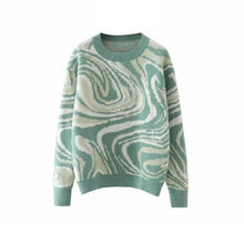 Load image into Gallery viewer, Green Tie Dye Knitted Sweater
