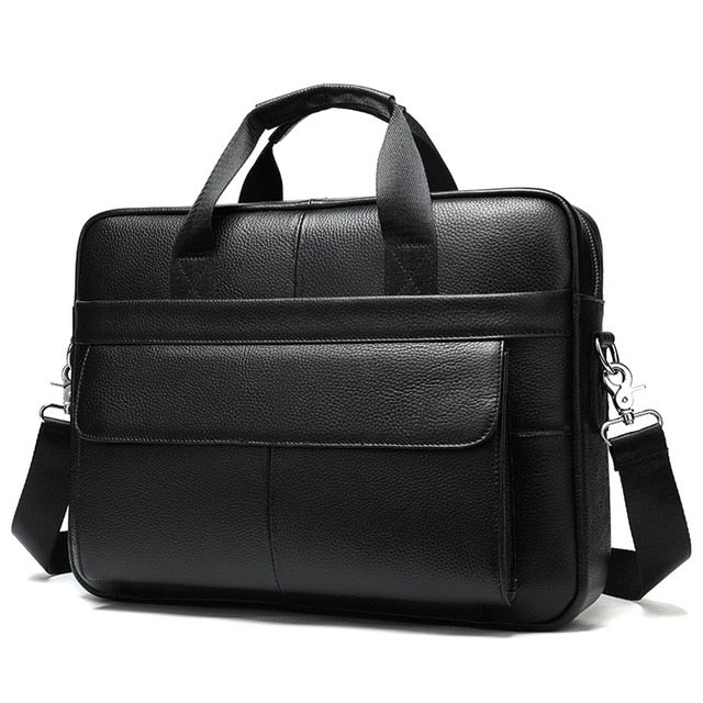 Briefcase Messenger Bag Genuine Leather 14'' Laptop Bag