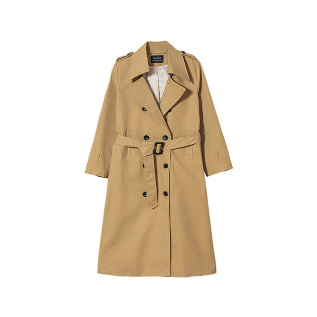 Trench Coat Double Breasted Slim Outwear