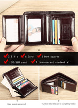 Load image into Gallery viewer, Genuine Leather Short Wallet
