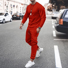 Load image into Gallery viewer, Long-sleeved casual suit men&#39;s solid color trendy sports suit
